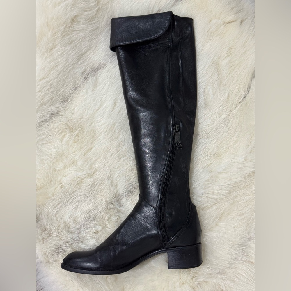 Lorenzo Masiero Black Leather Over The Knee Riding Equestrian Boots Size 38.5 /8 - Picture 4 of 14